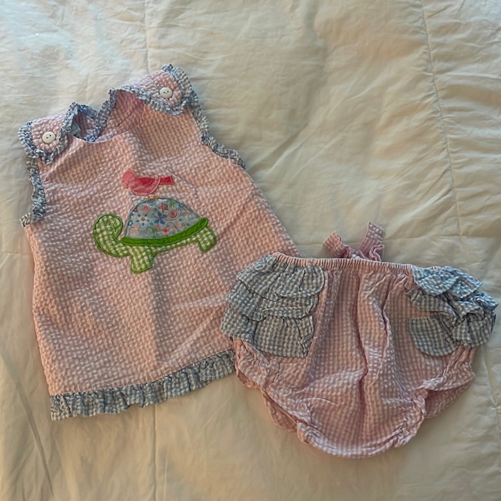 Seersucker two piece play suite
